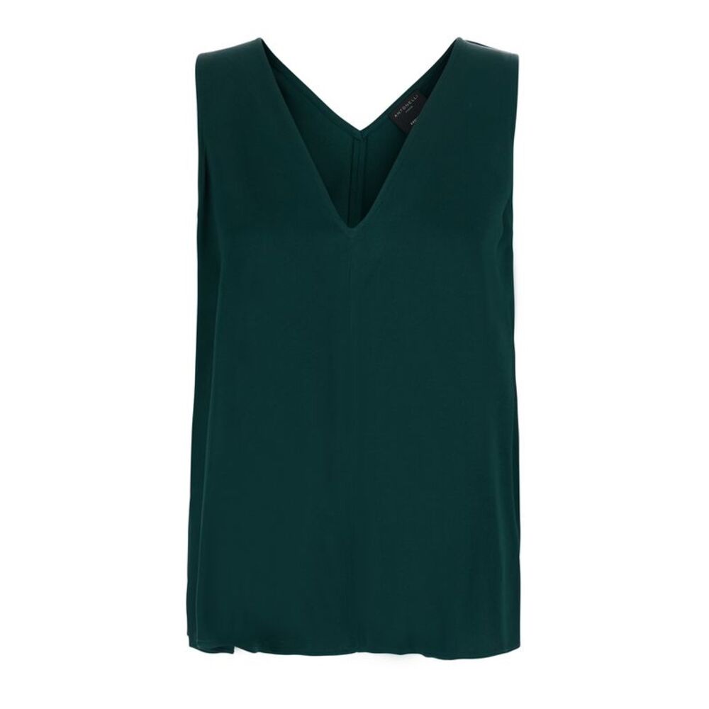 Antonelli Women 'Bergamo' Green Top With V-Neck In Fabric For Women